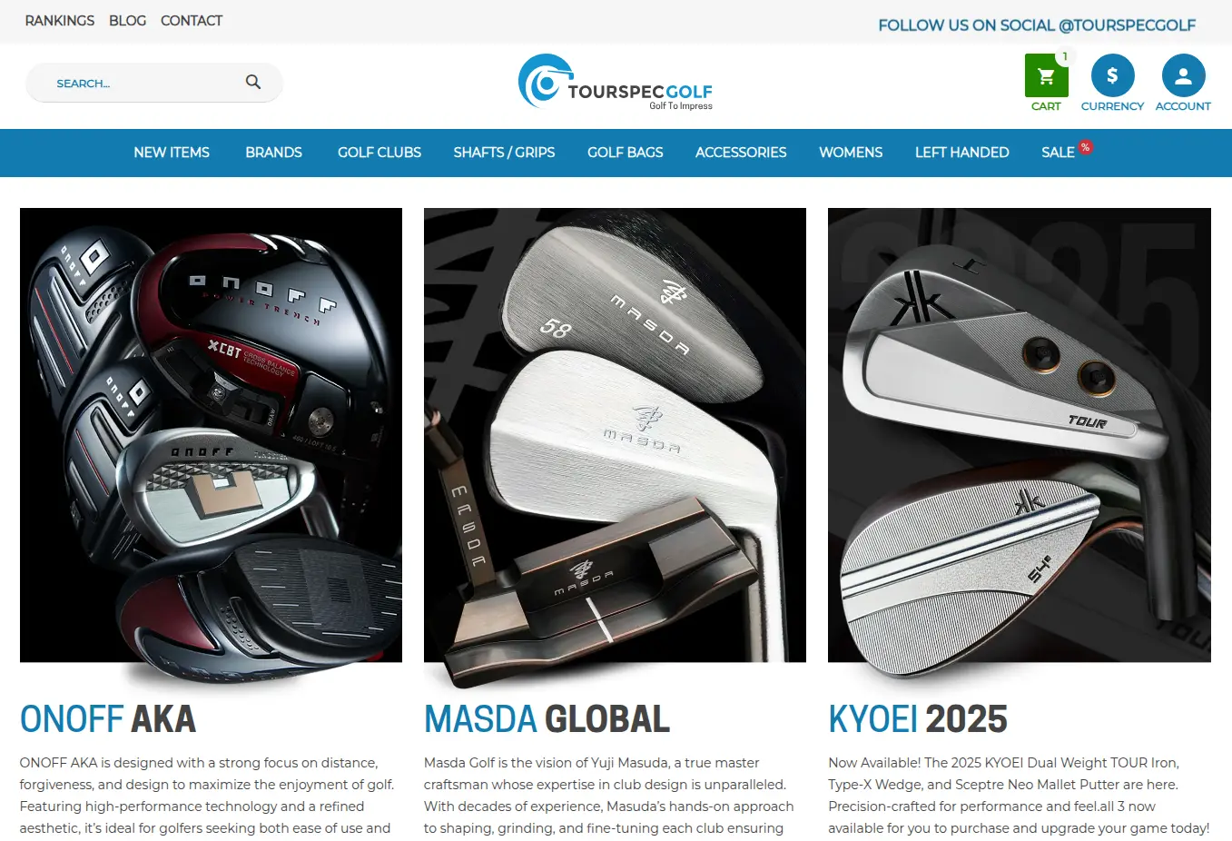 TourSpec Golf Website